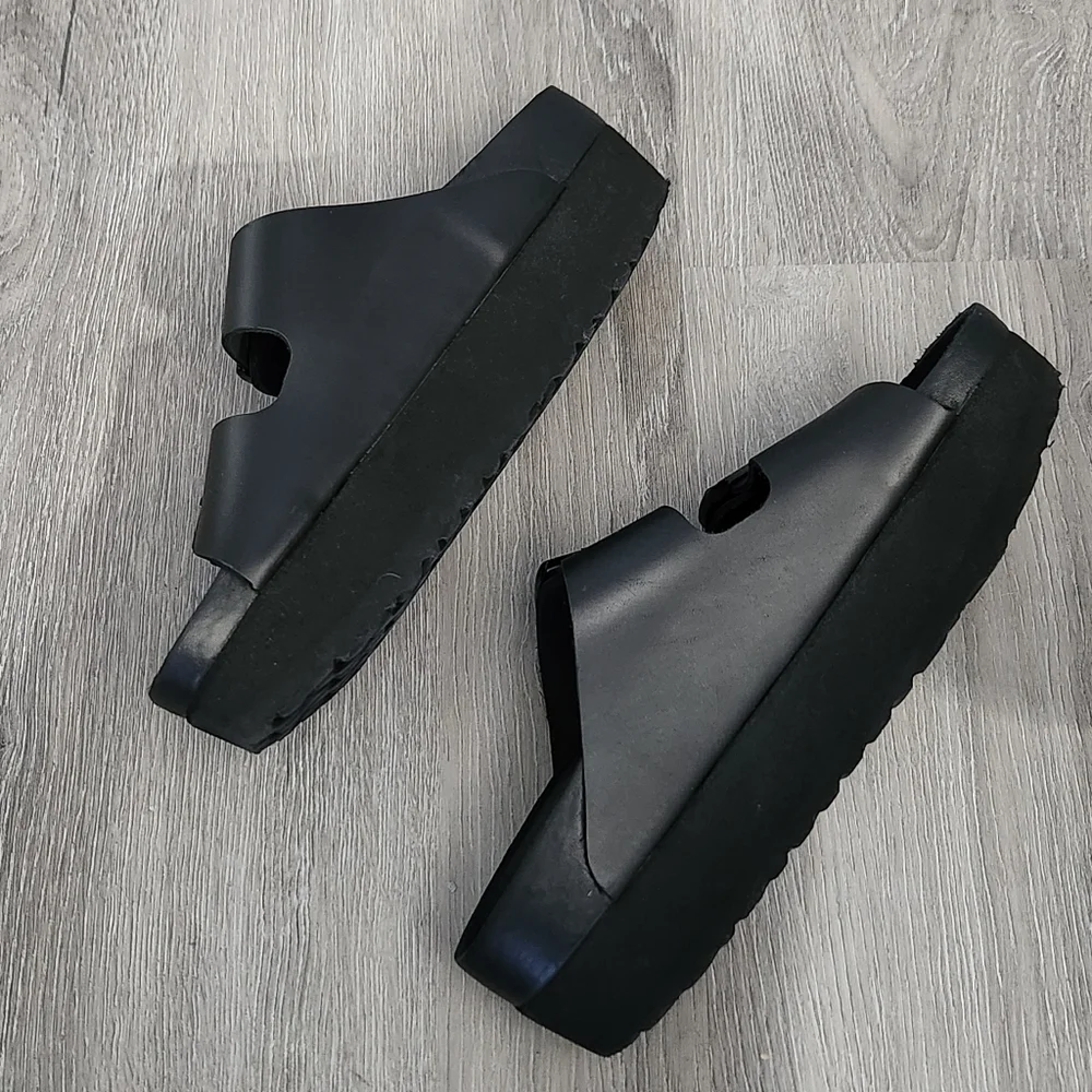PERFECT PAPILLIO X BIRKENSTOCK EXQUISITE ARIZONA PLATFORM SANDALS SLIDES - Picture 7 of 8